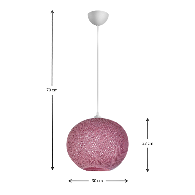 Φωτιστικό οροφής Gibson Megapap χρώμα ροζ 30x23x70εκ.