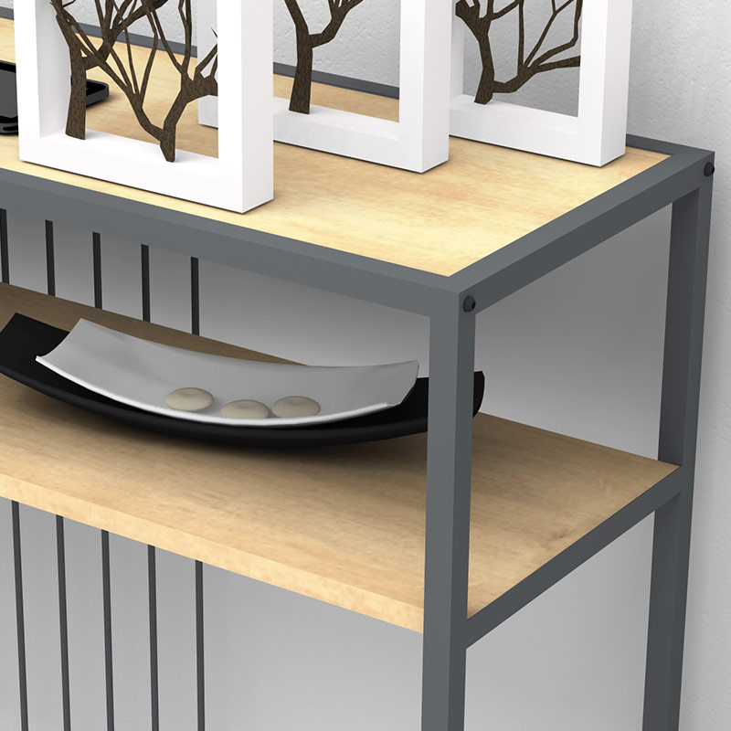 Κονσόλα Kary Megapap μεταλλική - μελαμίνης χρώμα oak 120x33x90εκ.