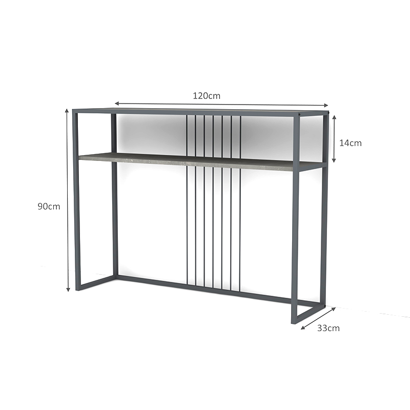 Κονσόλα Kary Megapap μεταλλική - μελαμίνης χρώμα oak 120x33x90εκ.