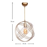 Φωτιστικό οροφής Phillipe Megapap E27 μεταλλικό μονόφωτο χρώμα χρυσό 35x35x70εκ.