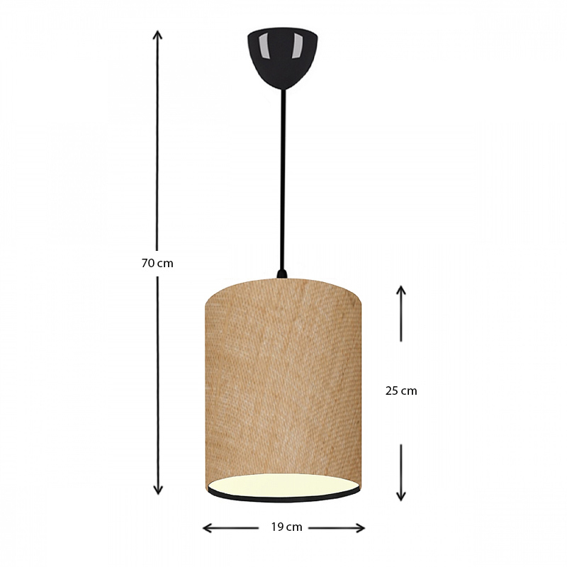 Φωτιστικό οροφής Layla Megapap Ε27 υφασμάτινο χρώμα μπεζ 19x25x70εκ.