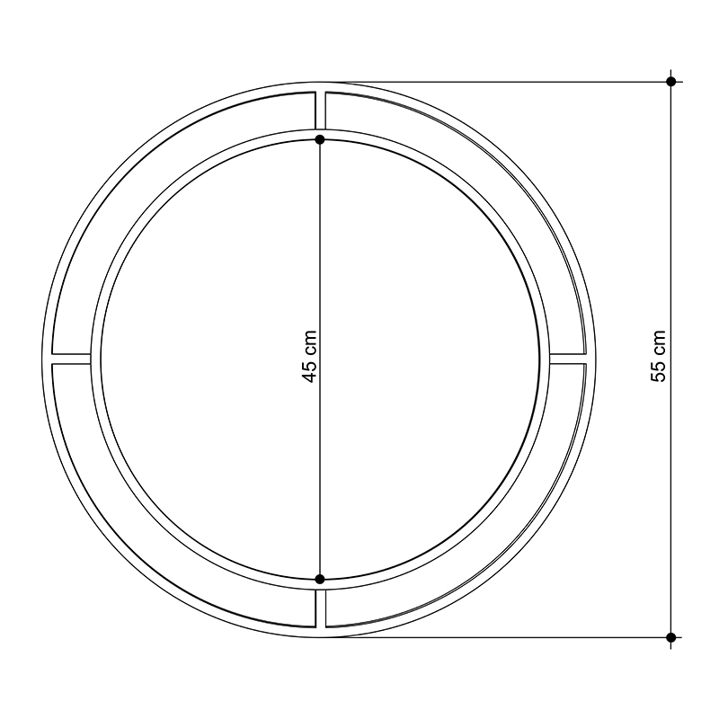Καθρέφτης τοίχου Bubble Megapap αλουμινίου χρώμα χρυσό 57x2x57εκ.