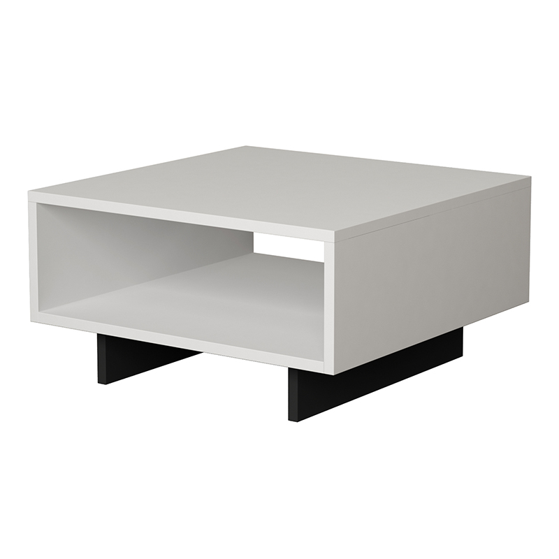 Τραπεζάκι σαλονιού Hola Megapap μελαμίνης χρώμα λευκό - ανθρακί 60x60x32εκ.