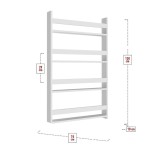 Επιτοίχια βιβλιοθήκη - ραφιέρα Montessori Megapap από μελαμίνη χρώμα λευκό 70x10x120εκ.