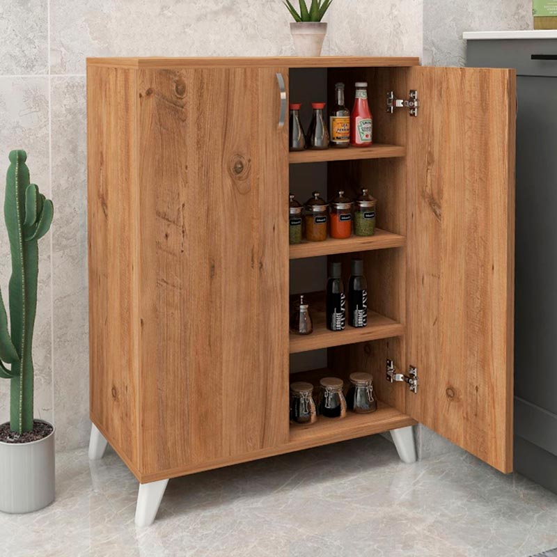 Ντουλάπι κουζίνας/μπάνιου - Παπουτσοθήκη μελαμίνης Lilly Megapap χρώμα pine oak 77x30x78,5εκ.