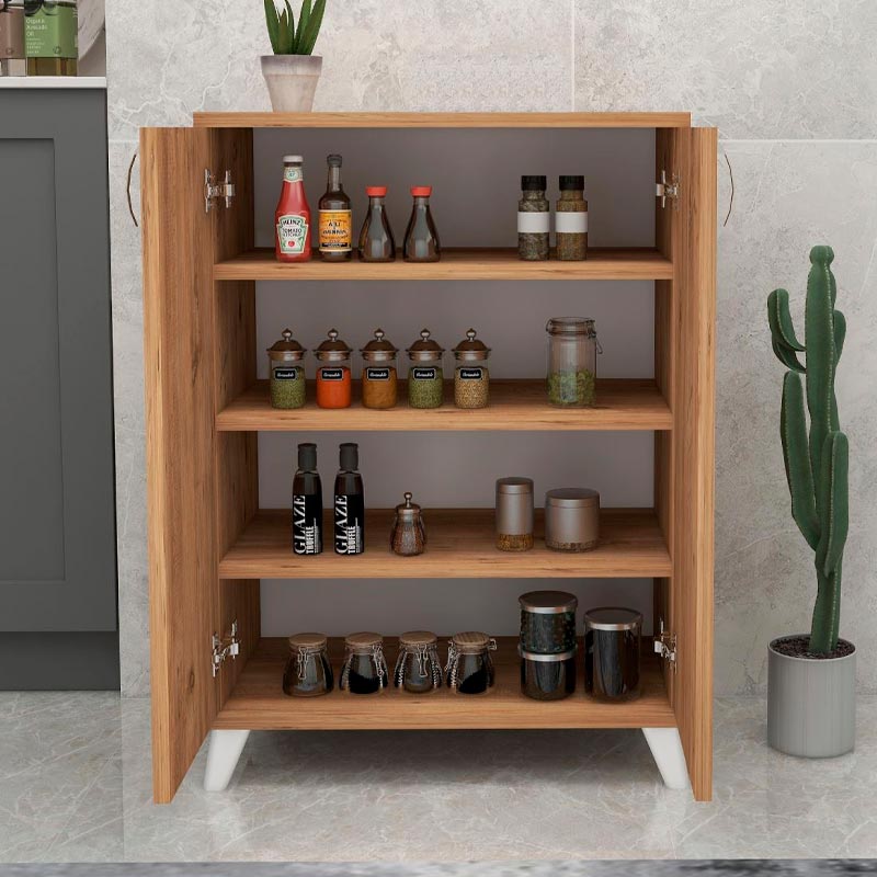 Ντουλάπι κουζίνας/μπάνιου - Παπουτσοθήκη μελαμίνης Lilly Megapap χρώμα pine oak 77x30x78,5εκ.