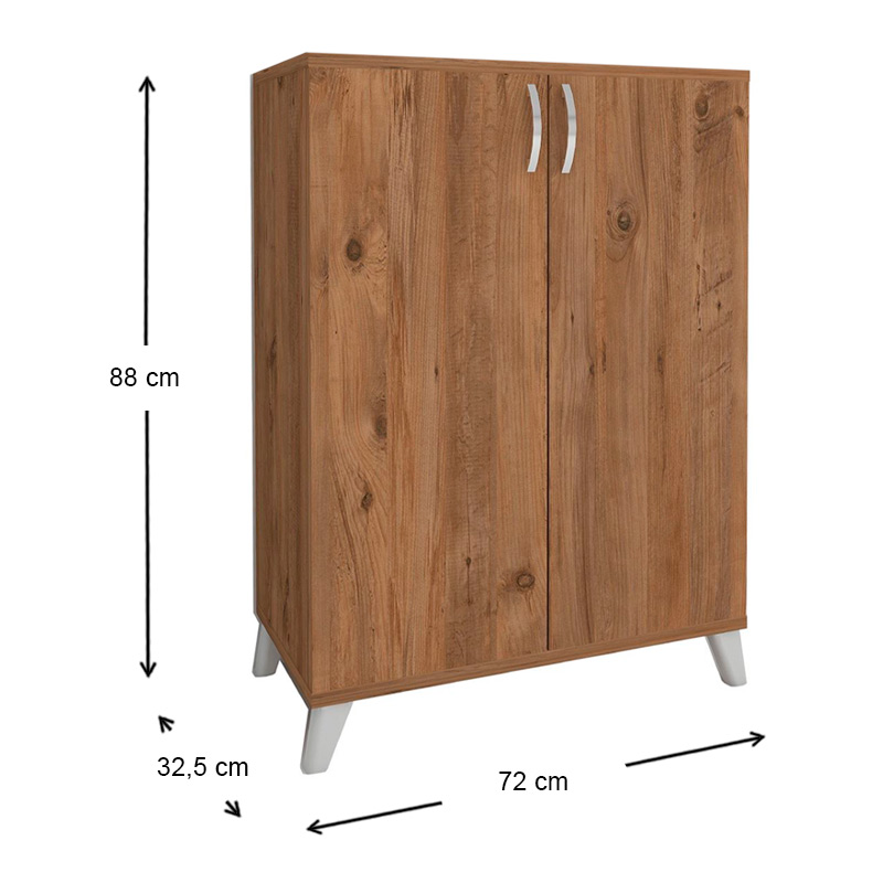 Ντουλάπι κουζίνας/μπάνιου - Παπουτσοθήκη μελαμίνης Lilly Megapap χρώμα pine oak 77x30x78,5εκ.