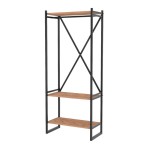 Έπιπλο εισόδου - Κρεμάστρα Zula Megapap μεταλλική - μελαμίνης χρώμα μαύρο - pine oak 66x30x160εκ.