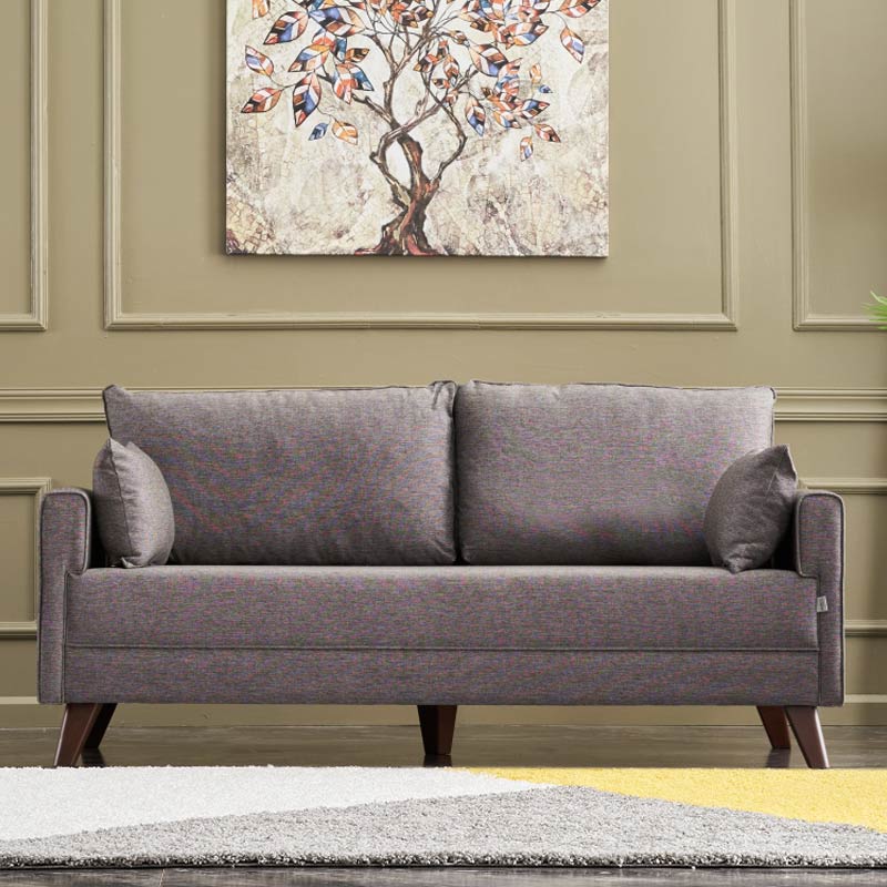 Καναπές Bella Megapap διθέσιος υφασμάτινος χρώμα καφέ 177x81x85εκ.