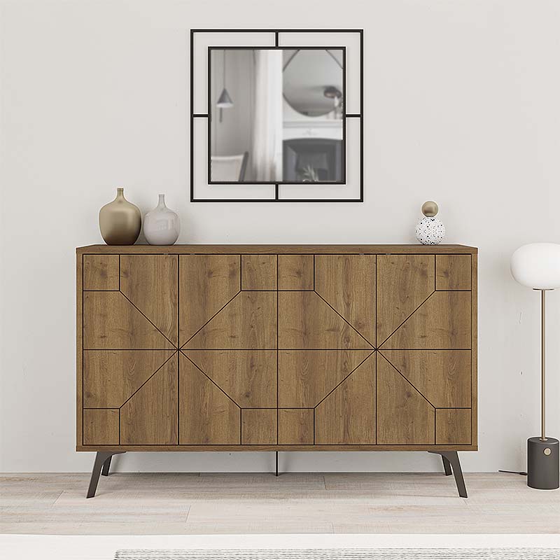 Μπουφές μελαμίνης Dune Megapap χρώμα ανοιχτό καφέ 123x35x77,4εκ.