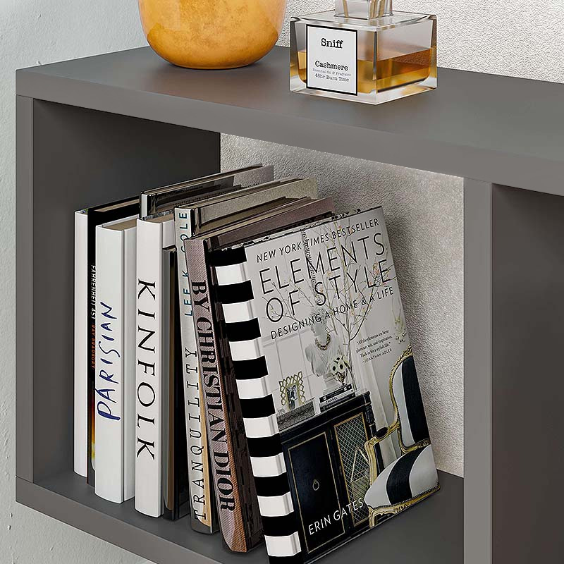 Βοηθητικό τραπεζάκι Homemania Megapap από μελαμίνη χρώμα ανθρακί 60x20x60εκ.