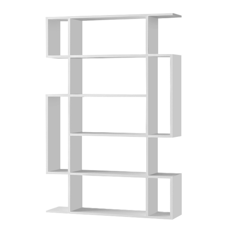 Βιβλιοθήκη μελαμίνης Mito Megapap χρώμα λευκό 108x25x161εκ.