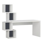 Γραφείο εργασίας Balance Megapap από μελαμίνη χρώμα λευκό 153,5x60x143εκ