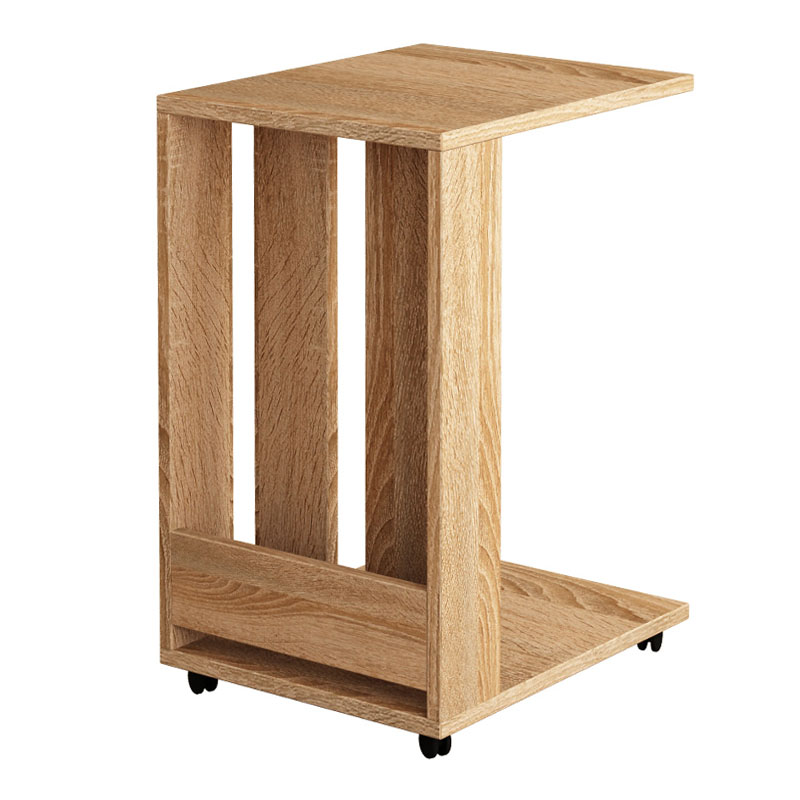 Τραπεζάκι βοηθητικό Edi Megapap μελαμίνης χρώμα φυσικό οξιάς 37x45x60εκ.