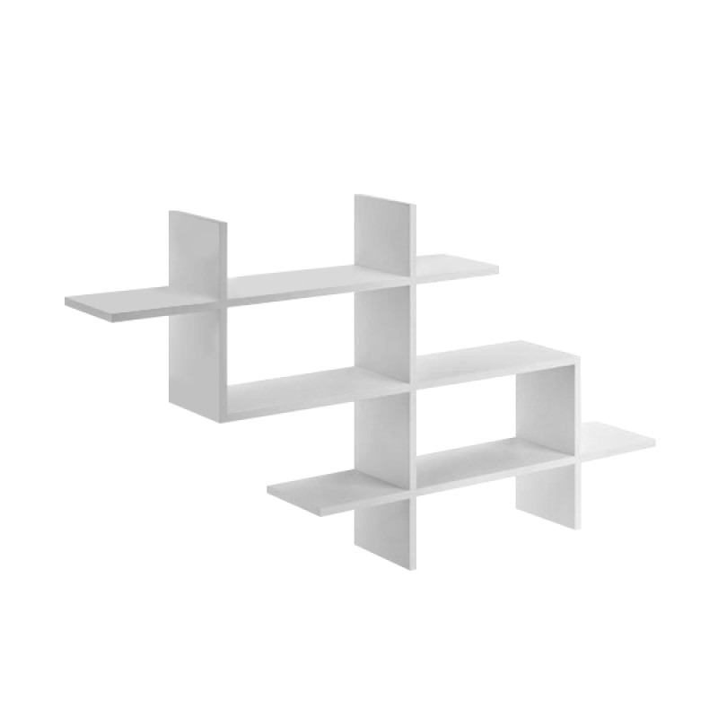 Ραφιέρα τοίχου Halic Megapap μελαμίνης χρώμα λευκό 150x22x82εκ.