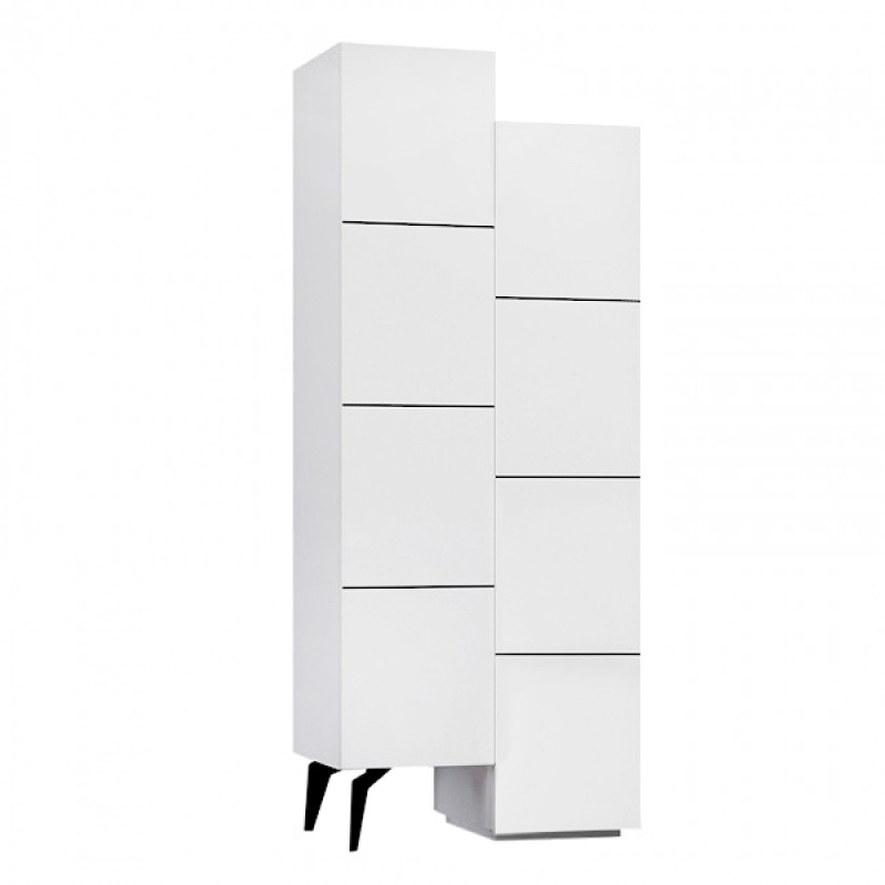 Ντουλάπι κουζίνας/μπάνιου - Παπουτσοθήκη Stair Megapap μελαμίνης χρώμα λευκό 62,2x37,4x156εκ.