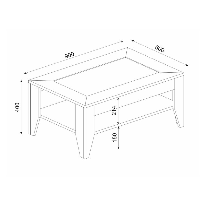 Τραπεζάκι σαλονιού Madura Megapap από μελαμίνη χρώμα sapphire 90x60x40εκ.