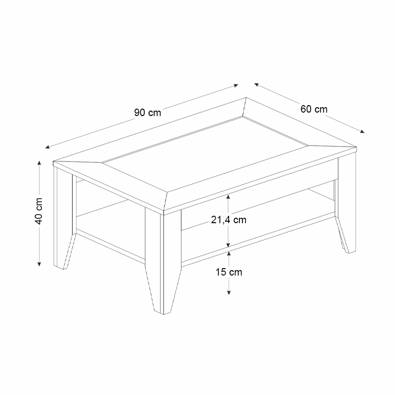 Τραπεζάκι σαλονιού Madura Megapap από μελαμίνη χρώμα sapphire 90x60x40εκ.
