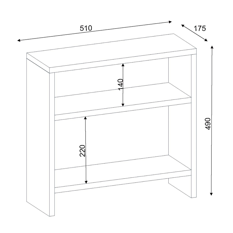Τραπεζάκι βοηθητικό Silvanus Megapap από μελαμίνη χρώμα λευκό 51x17,5x49εκ.