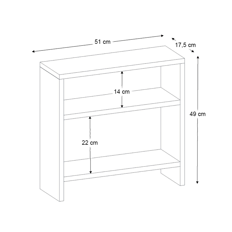 Τραπεζάκι βοηθητικό Silvanus Megapap από μελαμίνη χρώμα λευκό 51x17,5x49εκ.