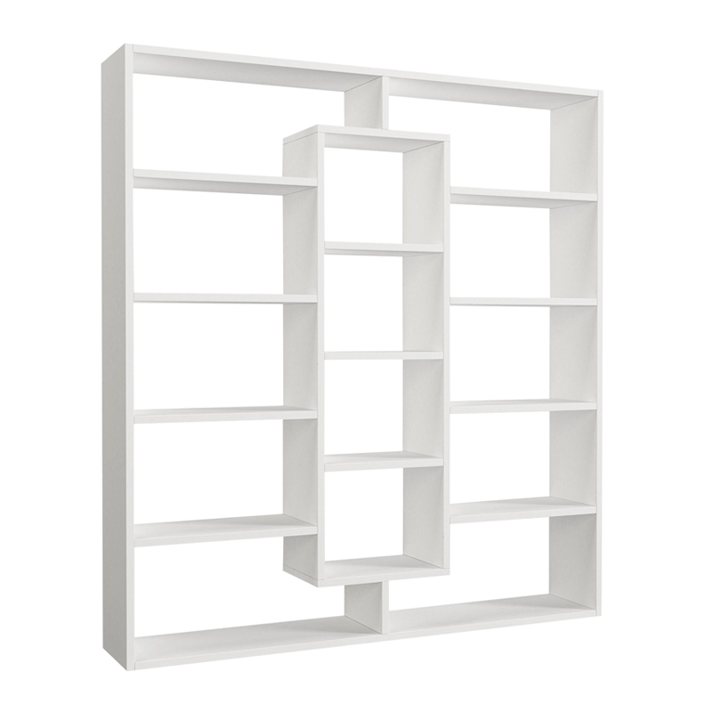 Βιβλιοθήκη μελαμίνης Ample Megapap χρώμα λευκό 125x22x135,7εκ.