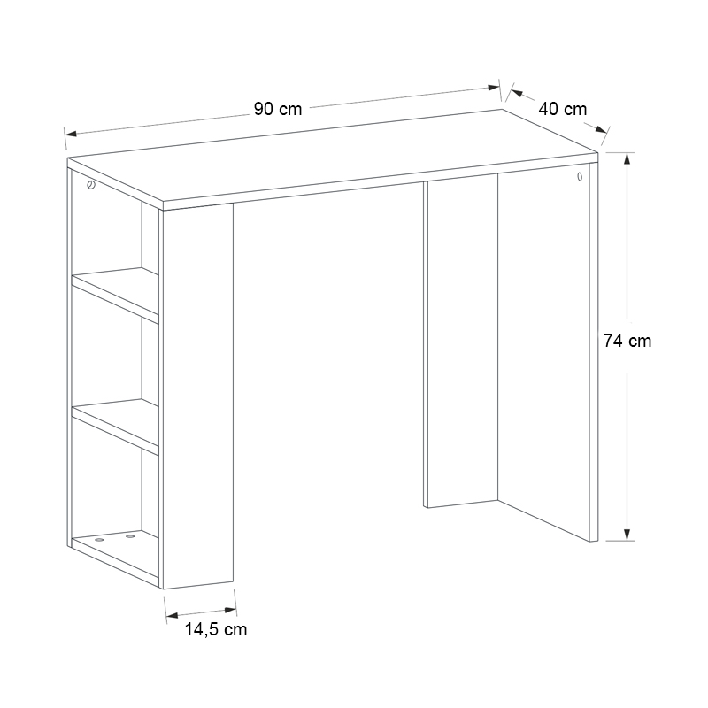 Γραφείο εργασίας Netenia Megapap από μελαμίνη χρώμα λευκό 90x40x74εκ.