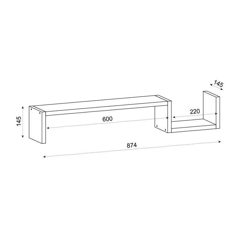 Ραφιέρα τοίχου Happy Megapap από μελαμίνη χρώμα λευκό 87,4x14,5x14,5εκ.