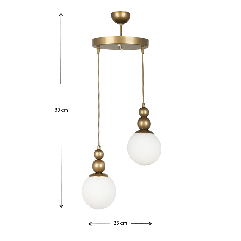 Φωτιστικό οροφής Latona Megapap E27 μεταλλικό δίφωτο χρώμα χρυσό 25x25x80εκ.