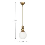 Φωτιστικό οροφής Latona Megapap E27 μεταλλικό μονόφωτο χρώμα χρυσό 15x15x70εκ.