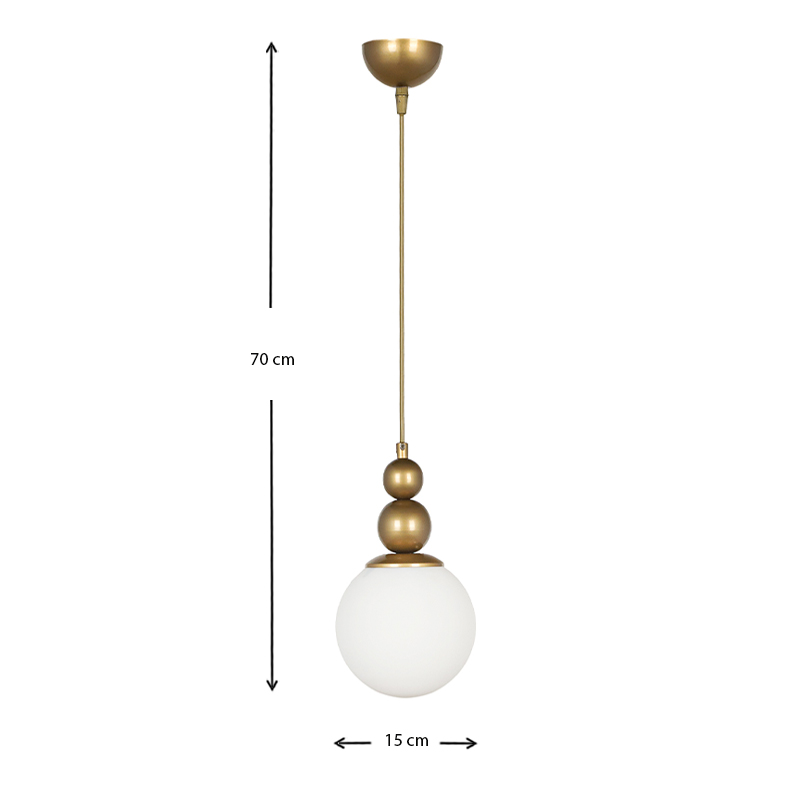 Φωτιστικό οροφής Latona Megapap E27 μεταλλικό μονόφωτο χρώμα χρυσό 15x15x70εκ.