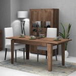 Τραπέζι μελαμίνης Helmut Megapap επεκτεινόμενο χρώμα καρυδί 160/200x90x76εκ.