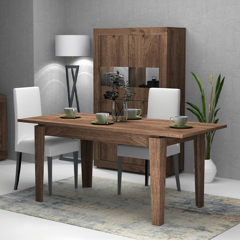 Τραπέζι μελαμίνης Helmut Megapap επεκτεινόμενο χρώμα καρυδί 160/200x90x76εκ.