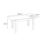 Τραπέζι μελαμίνης Helmut Megapap επεκτεινόμενο χρώμα καρυδί 160/200x90x76εκ.