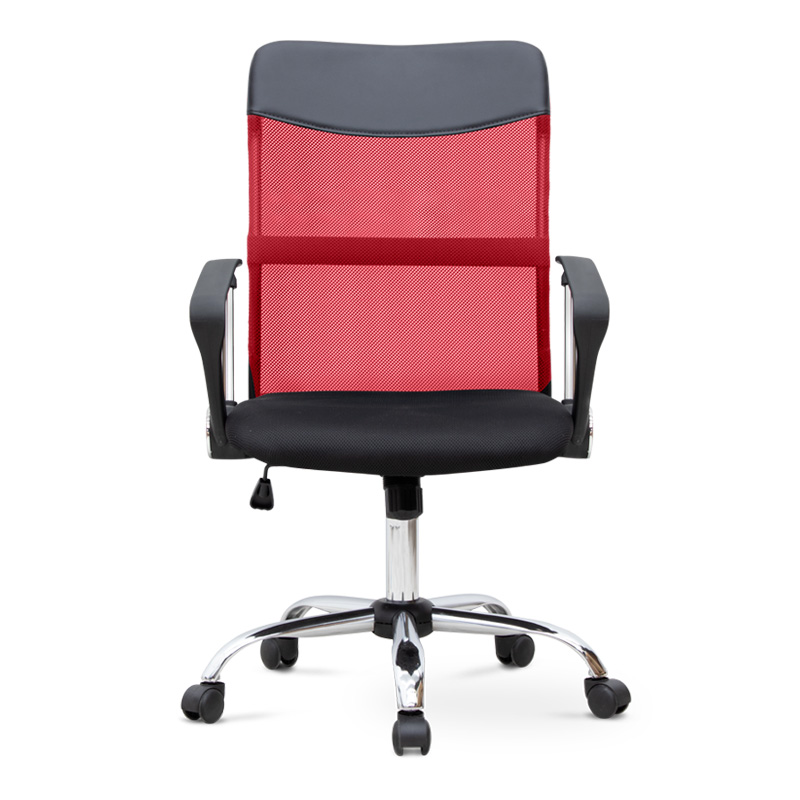 Καρέκλα γραφείου Franco Megapap με ύφασμα Mesh χρώμα κόκκινο - μαύρο 59x57x95/105εκ.