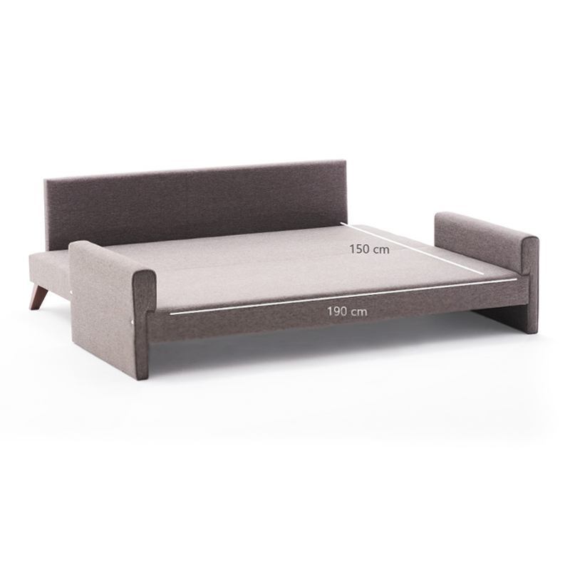 Καναπές - κρεβάτι Bella Megapap τριθέσιος υφασμάτινος χρώμα καφέ 208x81x85εκ.