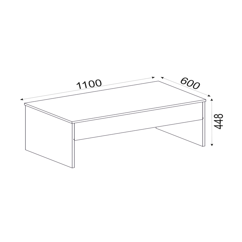 Τραπεζάκι σαλονιού Devon Megapap με σερβιτόρο από μελαμίνη χρώμα μαύρο 110x60x44,8εκ.
