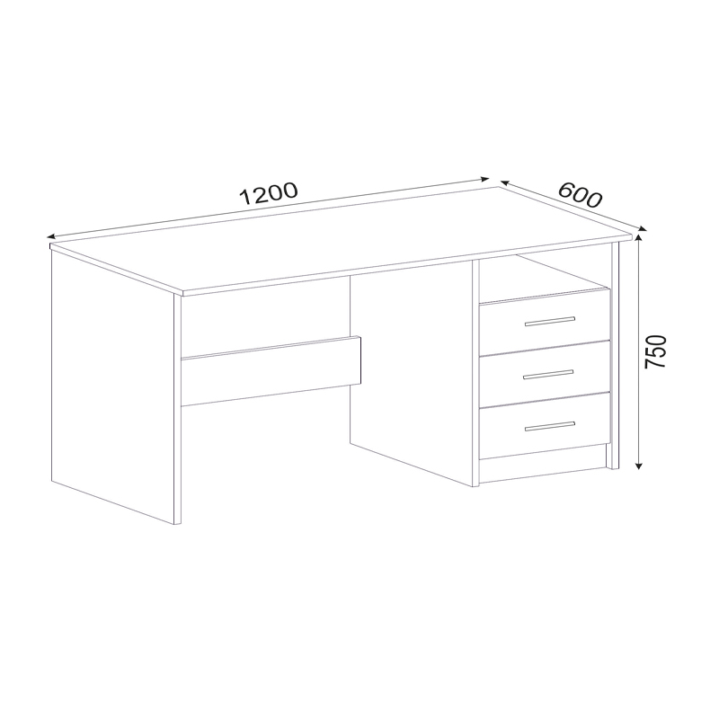 Γραφείο εργασίας Eldoris Megapap από μελαμίνη χρώμα sapphire oak 120x60x75εκ.