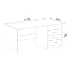 Γραφείο εργασίας Eldoris Megapap από μελαμίνη χρώμα λευκό 120x60x75εκ.