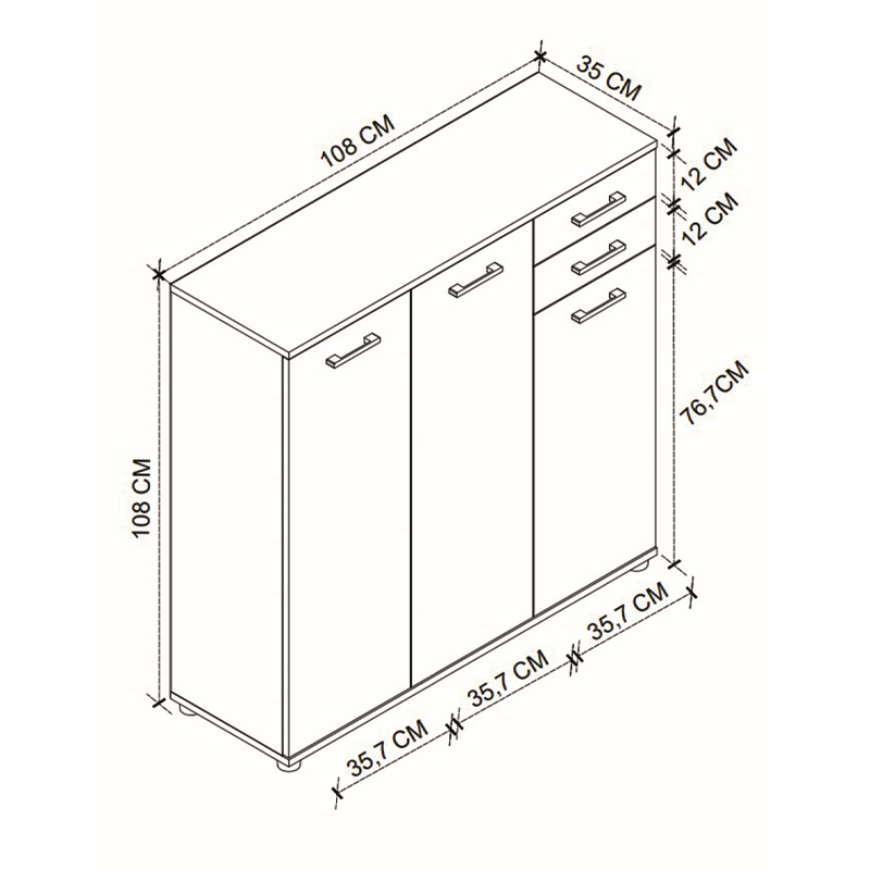 Παπουτσοθήκη - ντουλάπι Polly Megapap από μελαμίνη χρώμα λευκό 108x35x108εκ.