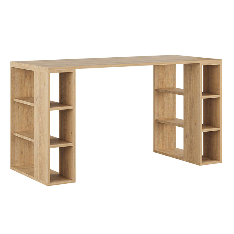 Γραφείο εργασίας Colmar Megapap από μελαμίνη χρώμα φυσικό οξιάς 140x60x75εκ