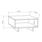 Τραπεζάκι σαλονιού Hola Megapap μελαμίνης χρώμα λευκό 60x60x32εκ.