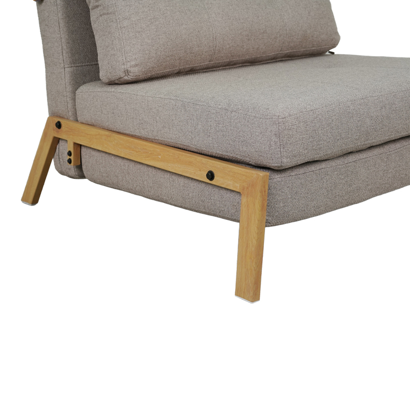 Πολυθρόνα-κρεβάτι Fancy pakoworld ύφασμα σε μπεζ απόχρωση με φυσικό πόδι 95x98x70εκ