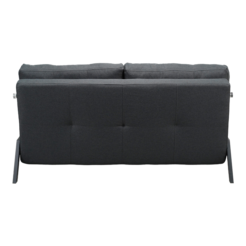 Καναπές 2θέσιος-κρεβάτι Fancy pakoworld ύφασμα σε ανθρακί απόχρωση με μαύρο πόδι 150x92x77εκ