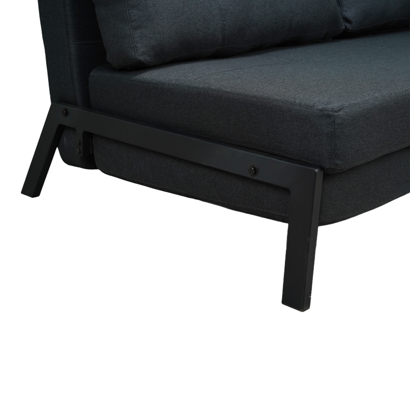 Καναπές 2θέσιος-κρεβάτι Fancy pakoworld ύφασμα σε ανθρακί απόχρωση με μαύρο πόδι 150x92x77εκ