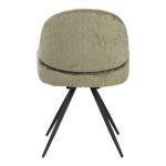 Καρέκλα περιστρεφόμενη Morea pakoworld μπουκλέ ύφασμα σε λαδί απόχρωση με μαύρα μεταλλικά πόδια 68x66x82.5εκ