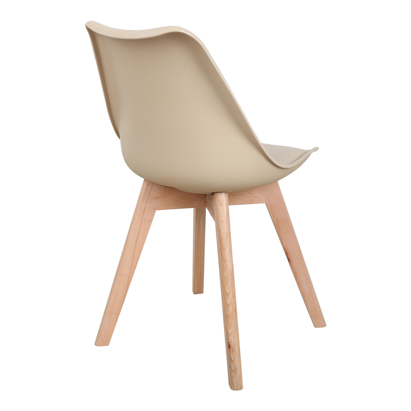 Καρέκλα Gaston pakoworld PP-PU taupe απόχρωση- φυσικό πόδι 43x51x75εκ