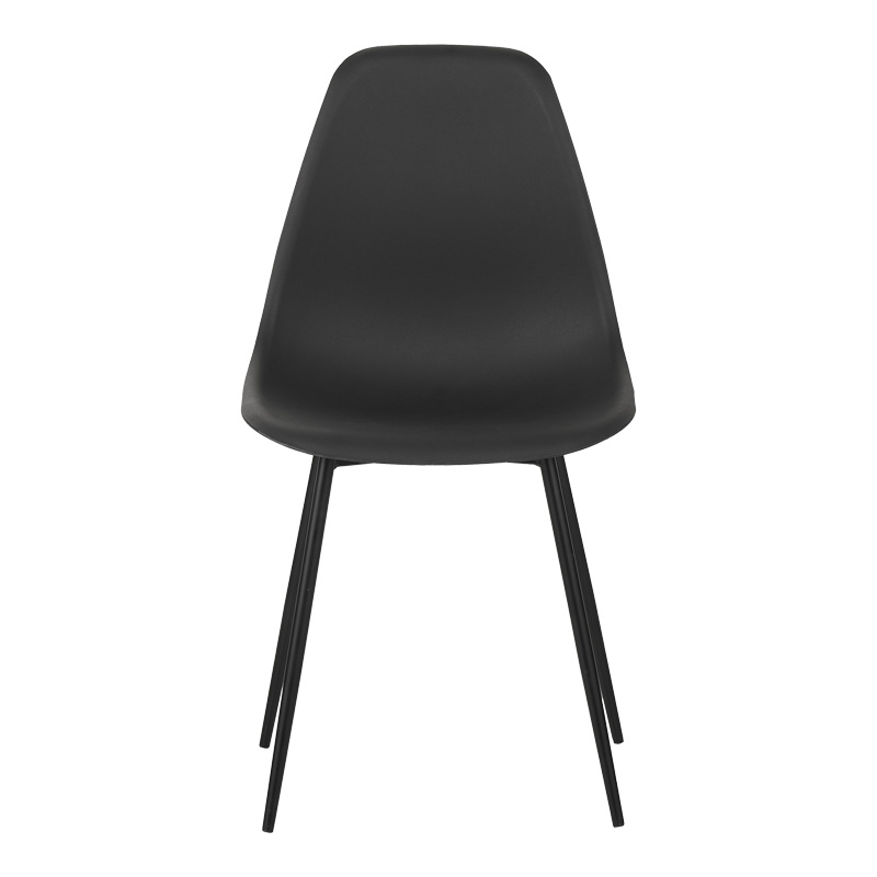 Καρέκλα Ballen pakoworld pp μαύρο με μαύρα μεταλλικά πόδια 41.5x53x84.5εκ