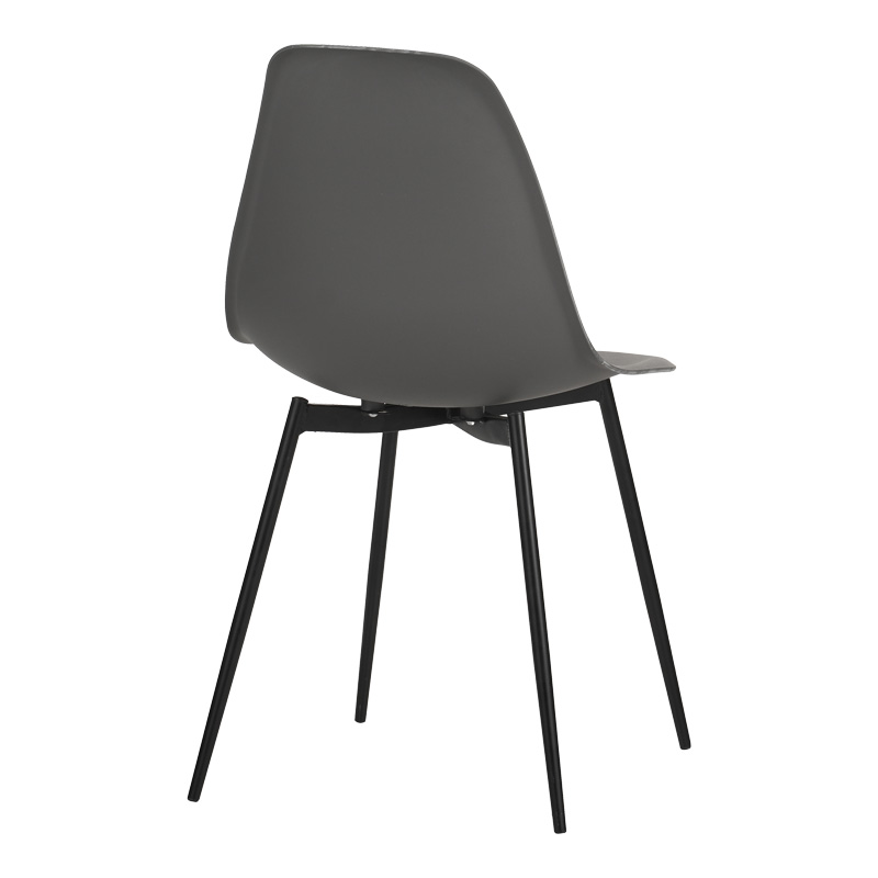 Καρέκλα Ballen pakoworld pp ανθρακί με μαύρα μεταλλικά πόδια 41.5x53x84.5εκ