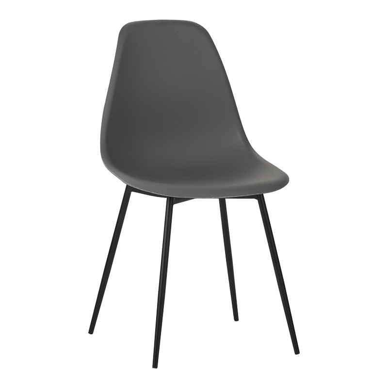 Καρέκλα Ballen pakoworld pp ανθρακί με μαύρα μεταλλικά πόδια 41.5x53x84.5εκ