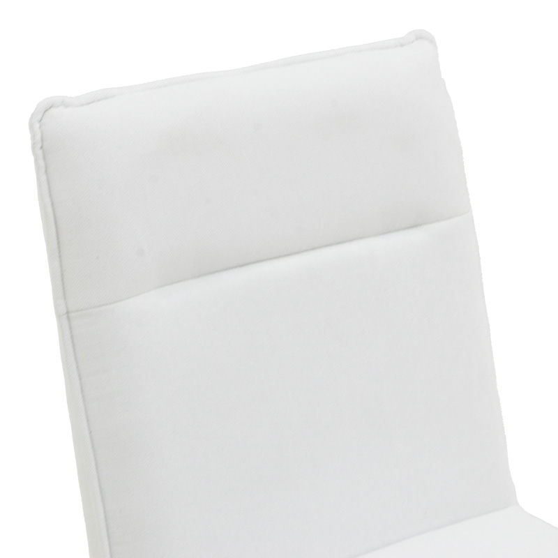 Σκαμπό μπαρ Essential pakoworld ύφασμα λευκό-πόδι μάυρο μεταλλικό 53x64.5x107εκ